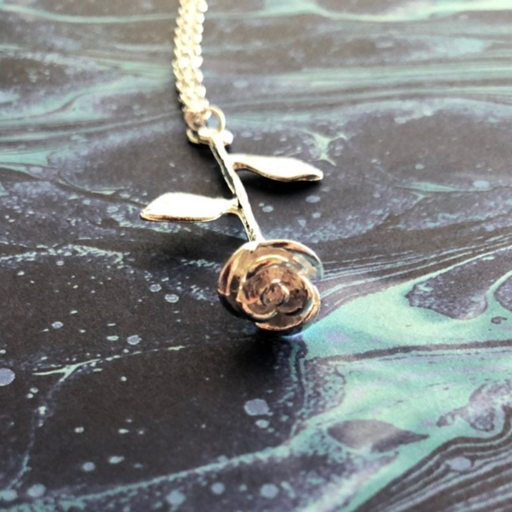 NECKLACE S.SILVER925 ROSE NECKLACE - Picture 6 of 8
